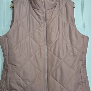 New York & Company Pink Quilted Vest